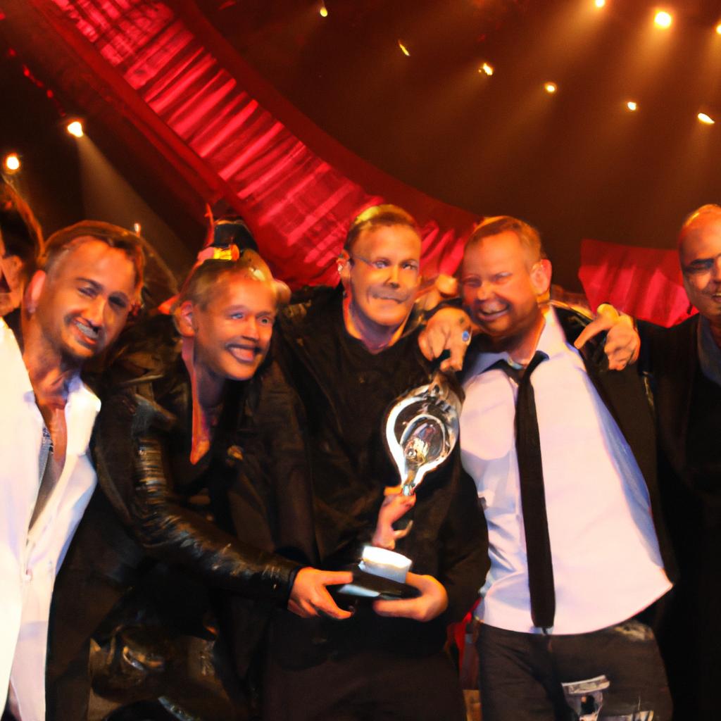 Backstreet Boys receiving MTV award