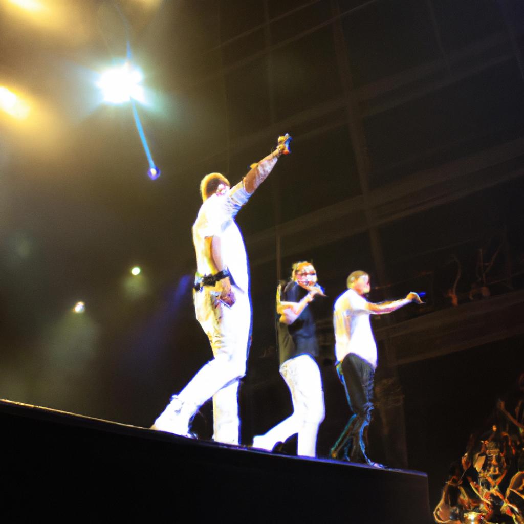 Backstreet Boys performing on stage